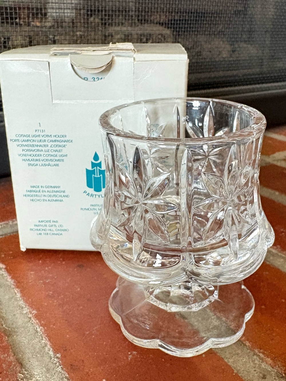 PartyLite "Cottage Light" crystal votive holder, model P7131